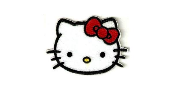600x350 Hello Kitty Face Head Logo Embroidery Iron On Patch - Hello Kitty Face Drawing
