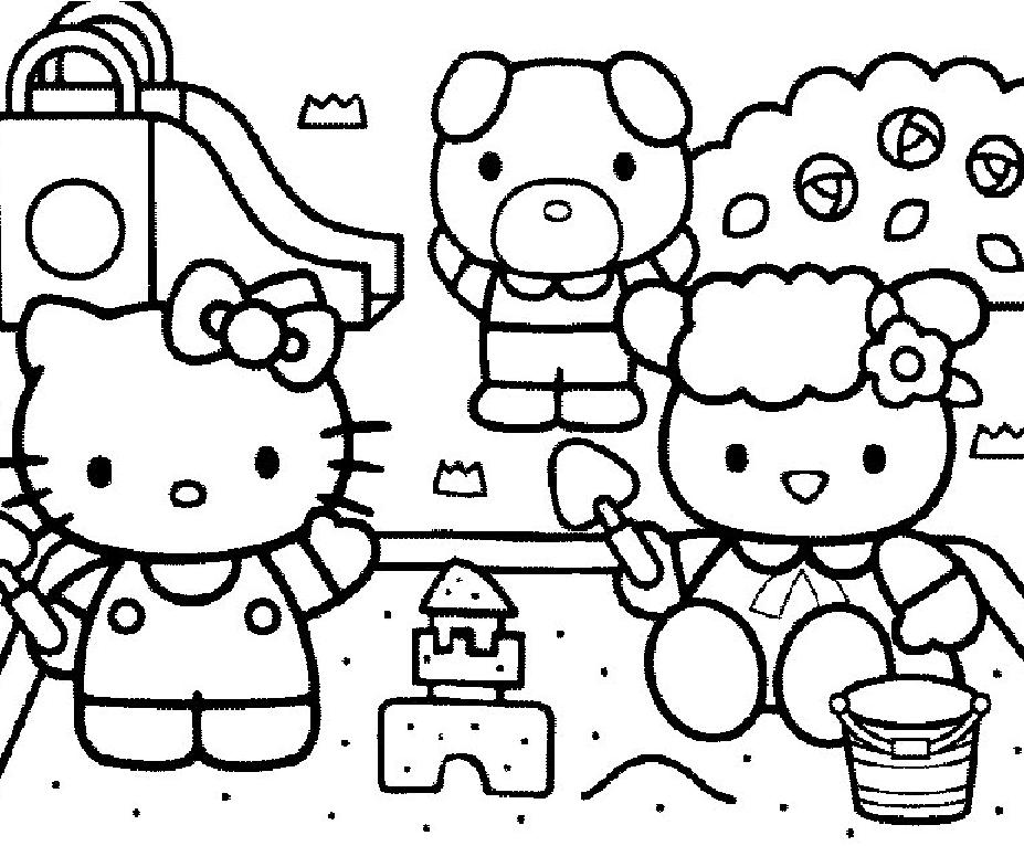 927x766 Hello Kitty - Hello Kitty Line Drawing