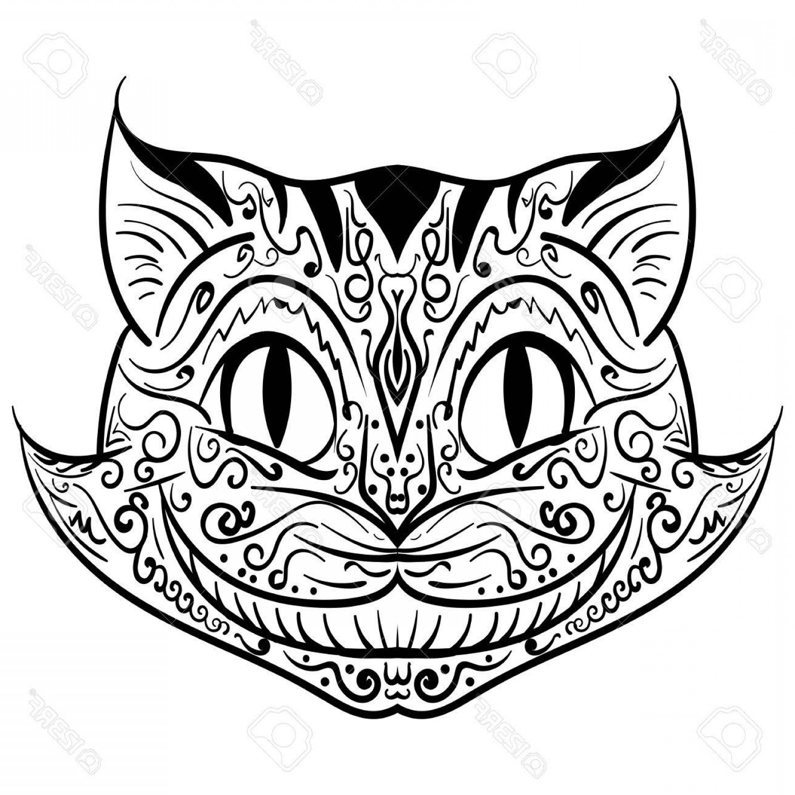 1560x1560 Hello Kitty Head Outline Vector Lazttweet - Hello Kitty Line Drawing
