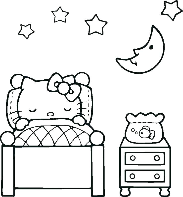736x789 Hello Kitty Print Out Cat Coloring Pages To Print Lo Y Printable - Hello Kitty Line Drawing