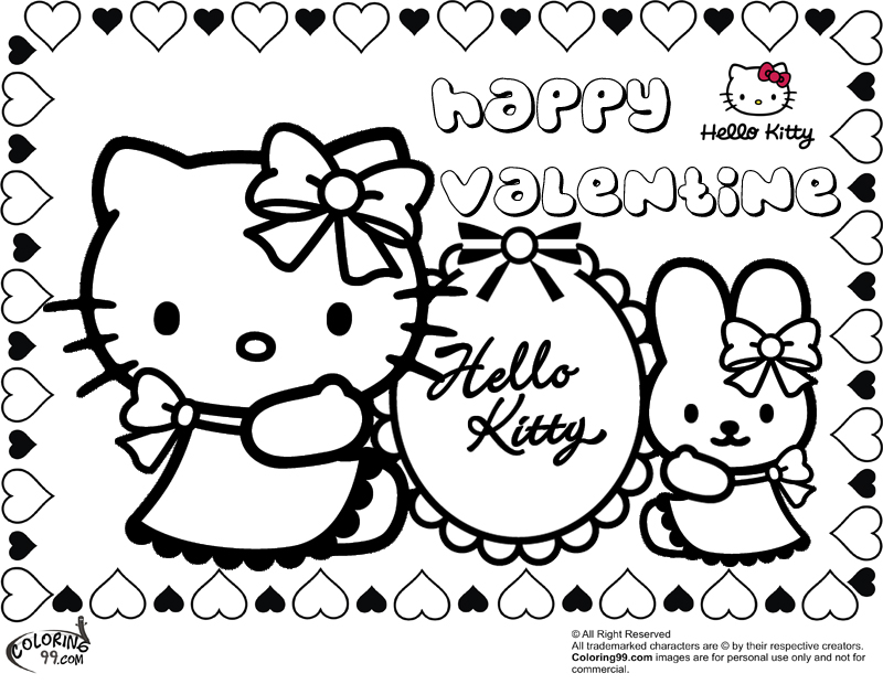 800x620 hello kitty valentines coloring pages line drawings online hello - Hello Kitty Line Drawing
