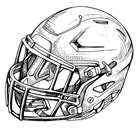 480x468 Helmet Drawing Football - Helmet Drawing