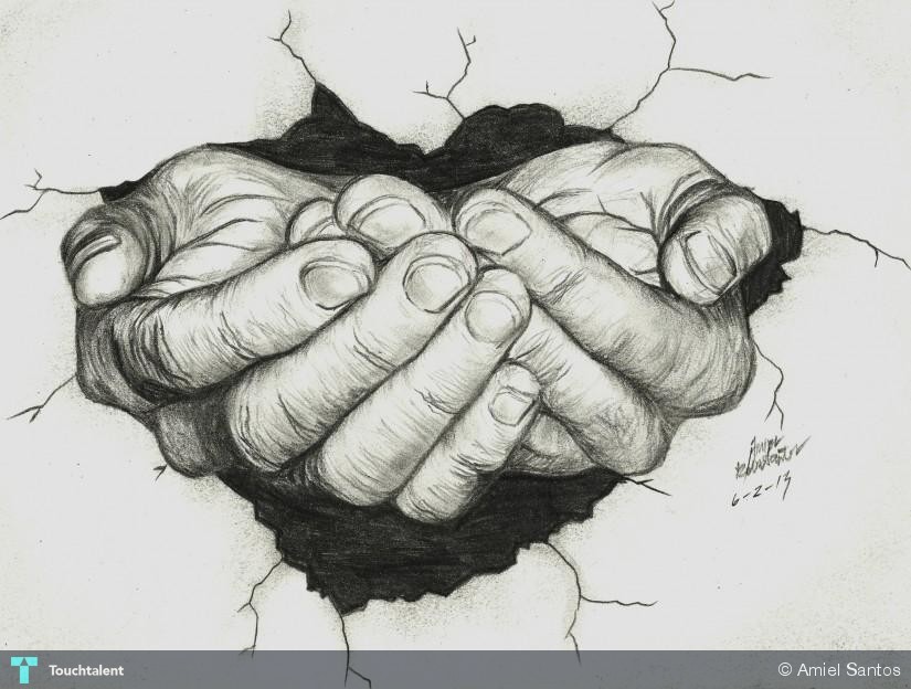 825x624 helping hand beyond a crack touchtalent - Helping Hand Drawing