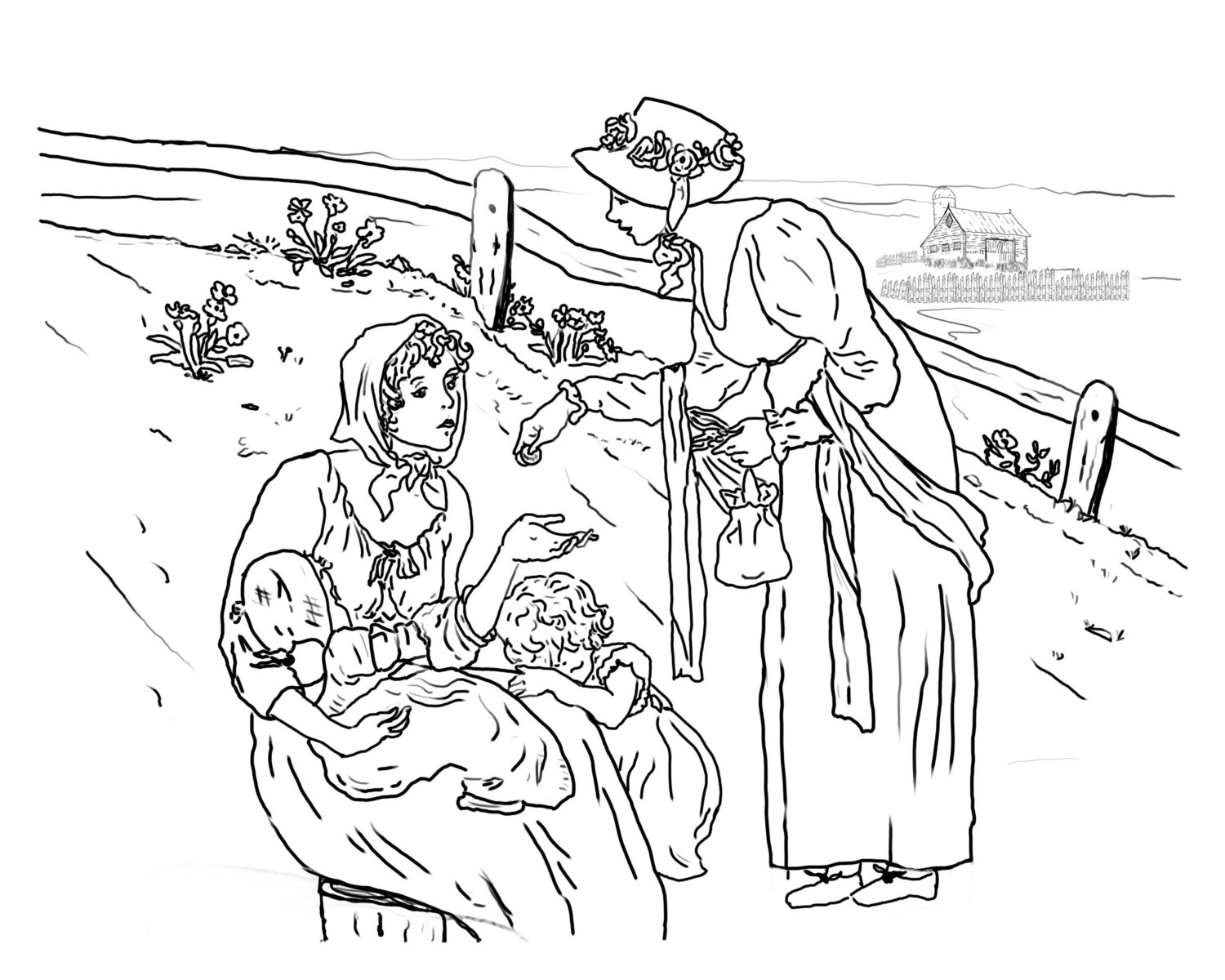 1500x1200 a helping hand a hand drawn vintage coloring - Helping Hand Drawing