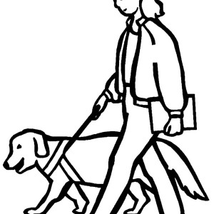 300x300 dog helping people with disability coloring - Helping People Drawing