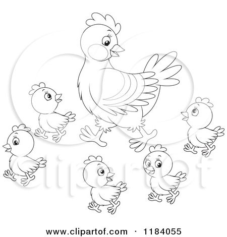 450x470 hen and chick clipart great free clipart, silhouette, coloring - Hen And Chicks Drawing