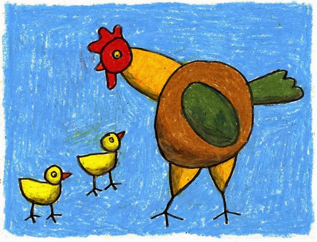650x497 mother hen and chicks art projects for kids - Hen And Chicks Drawing