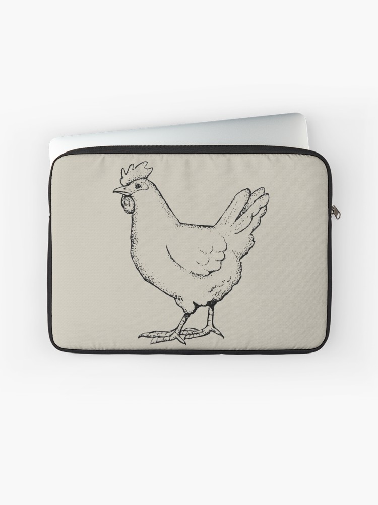 750x1000 chicken outline art hen drawing of a chicken laptop sleeve - Hen Drawing