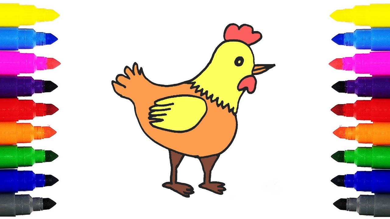 1280x720 How To Draw A Chicken - Hen Drawing For Kid