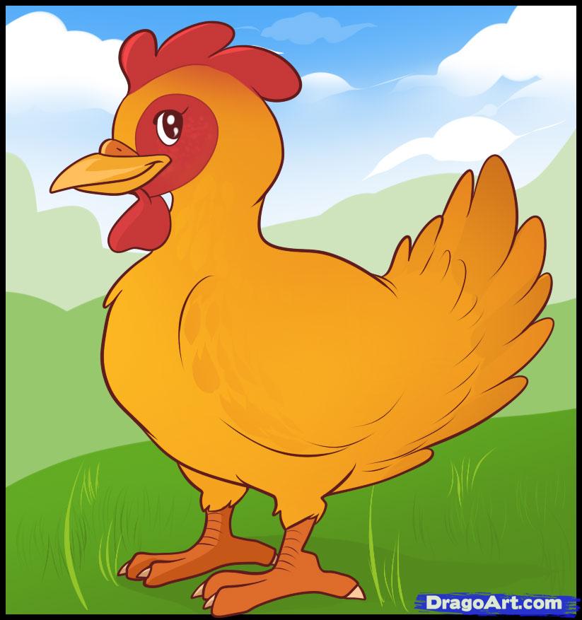 823x877 How To Draw A Hen, Step - Hen Drawing For Kid