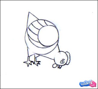 327x295 How To Draw Hen - Hen Drawing For Kid