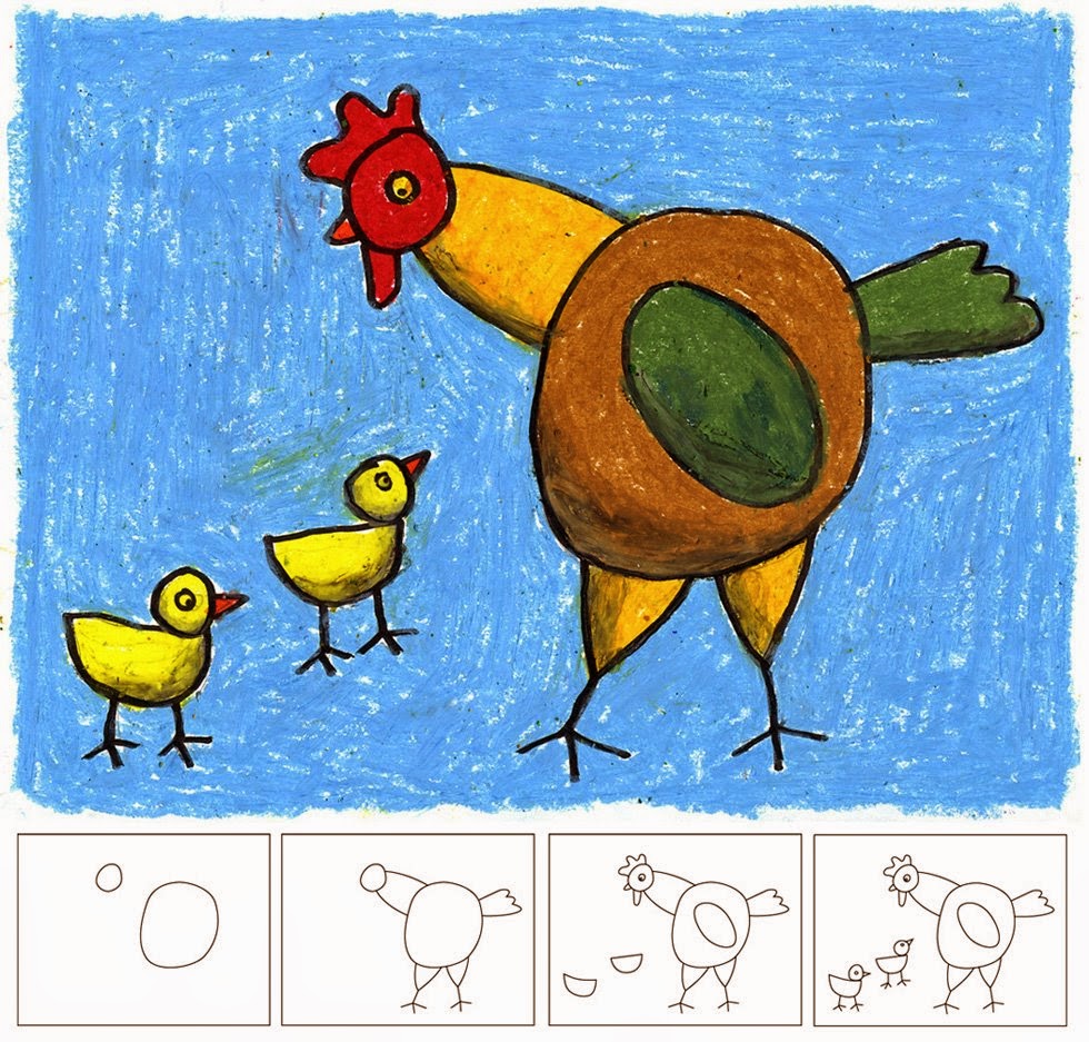 980x937 Easy Chicken Drawing Art Projects For Kids - Hen Drawing For Kid