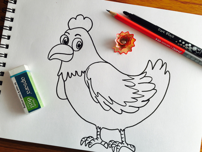 800x600 hen outline drawing - Hen Drawing Images