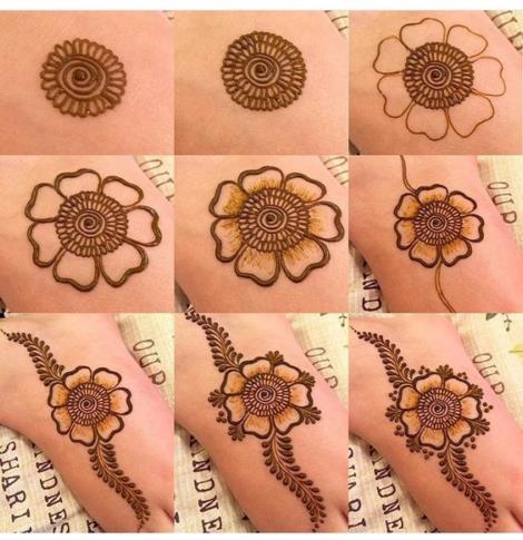 470x485 easy henna designs drawings step - Henna Designs Drawing