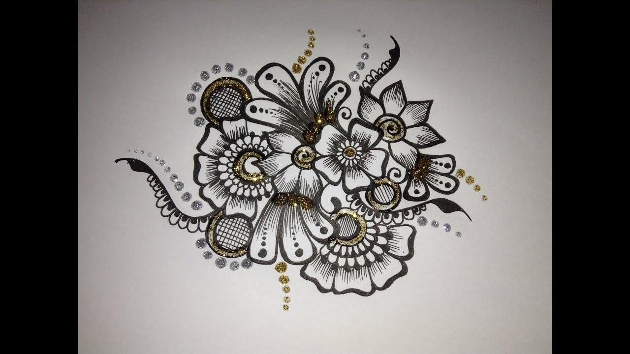 1280x720 mehndi drawing flower motif - Henna Drawings