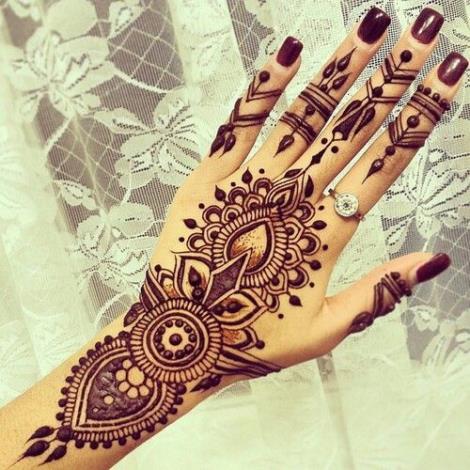 470x470 Latest Cute Mehndi Design On Hand For Girl Images Gallery - Henna Drawings On Hand
