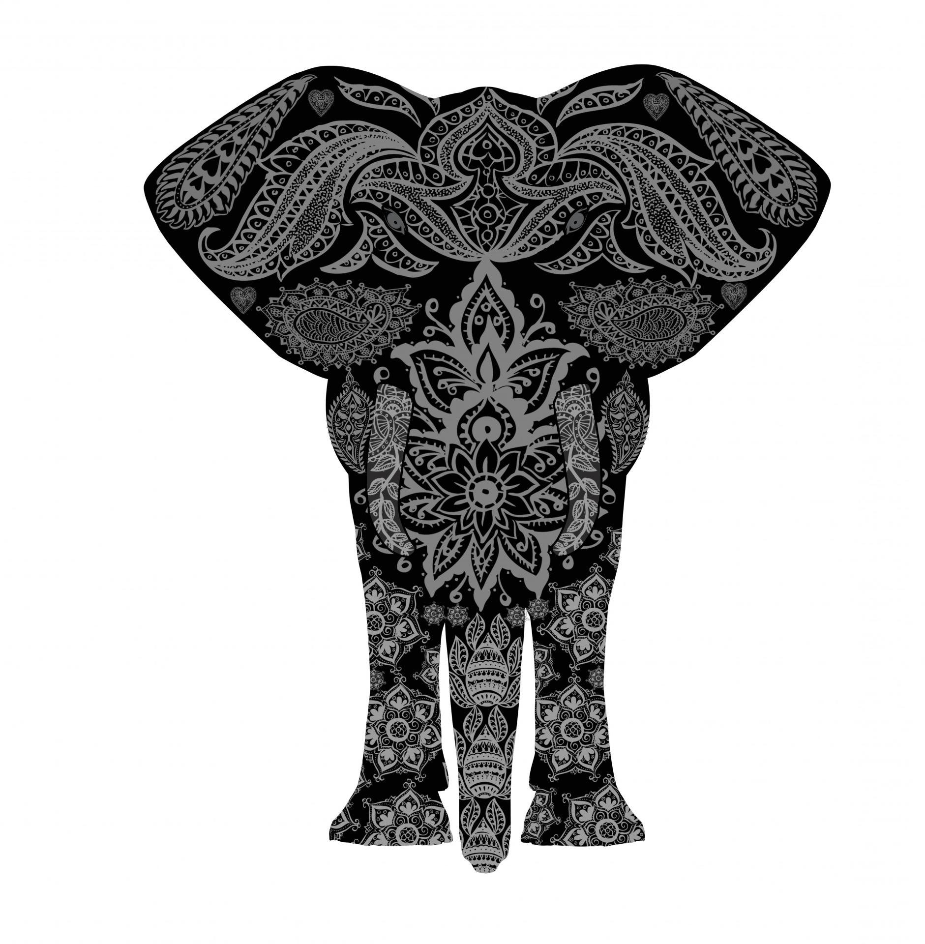 1881x1920 Hd Elephant With Henna Mehndi Pattern Cdr - Henna Elephant Drawing