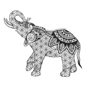 300x300 Henna Elephant Clipart - Henna Elephant Drawing