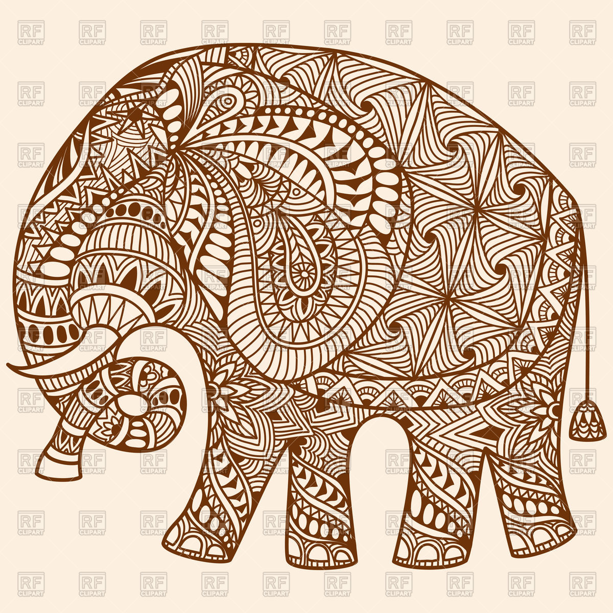 1200x1200 Henna Mehndi Tattoo Indian Elephant Vector Image Of Plants - Henna Elephant Drawing