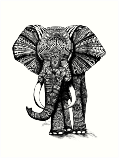 Henna Elephant Drawing at PaintingValley.com | Explore collection of ...