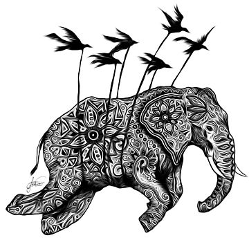 360x360 The Humble Henna Elephant T Shirt - Henna Elephant Drawing