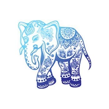 350x350 pretty blue ombre zen yogi yoga peace symbol cartoon - Henna Elephant Drawing