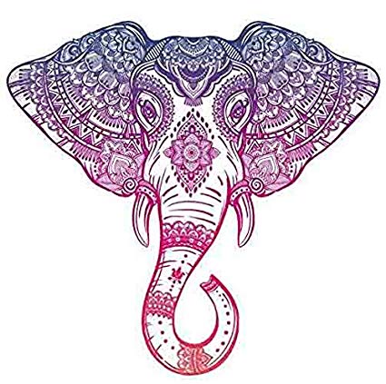 425x423 purple pink ombre henna pattern elephant head drawing - Henna Elephant Drawing