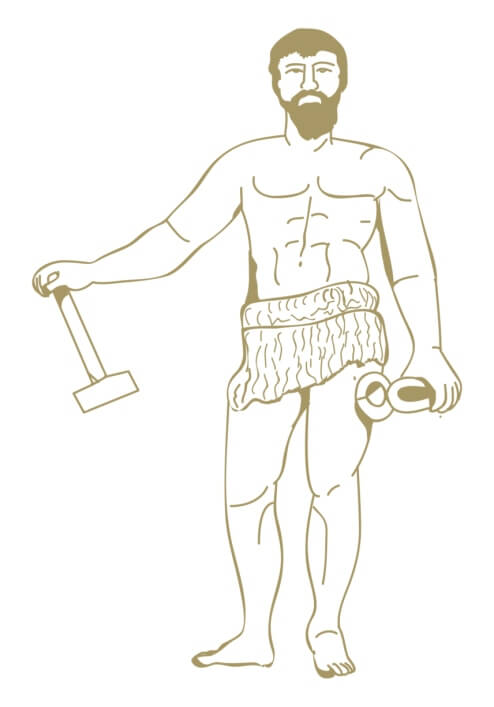 494x707 hephaestus blacksmith of the gods - Hephaestus Drawing