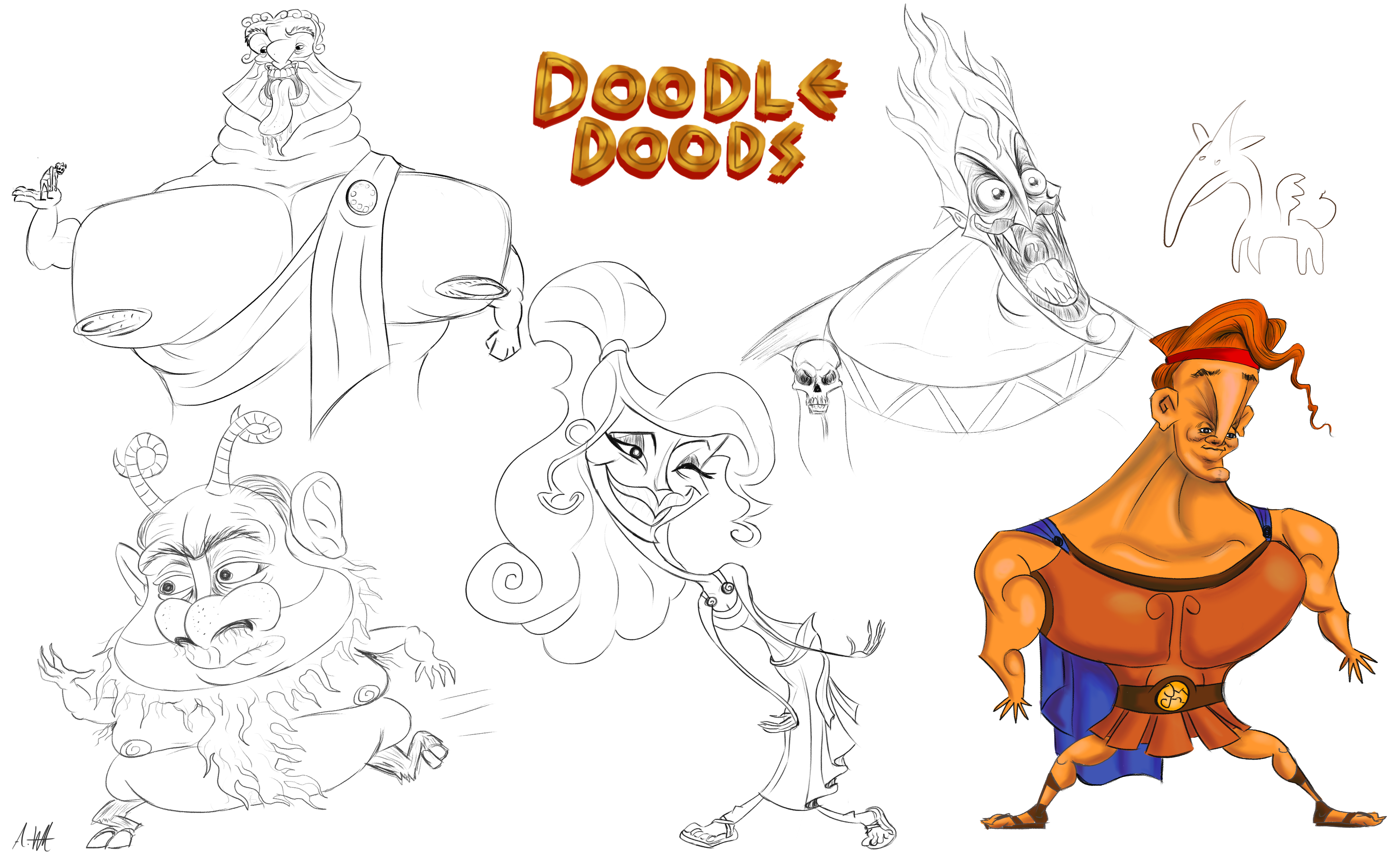 4471x2725 doodledoods hercules draw along gamegrumps - Hercules Drawing