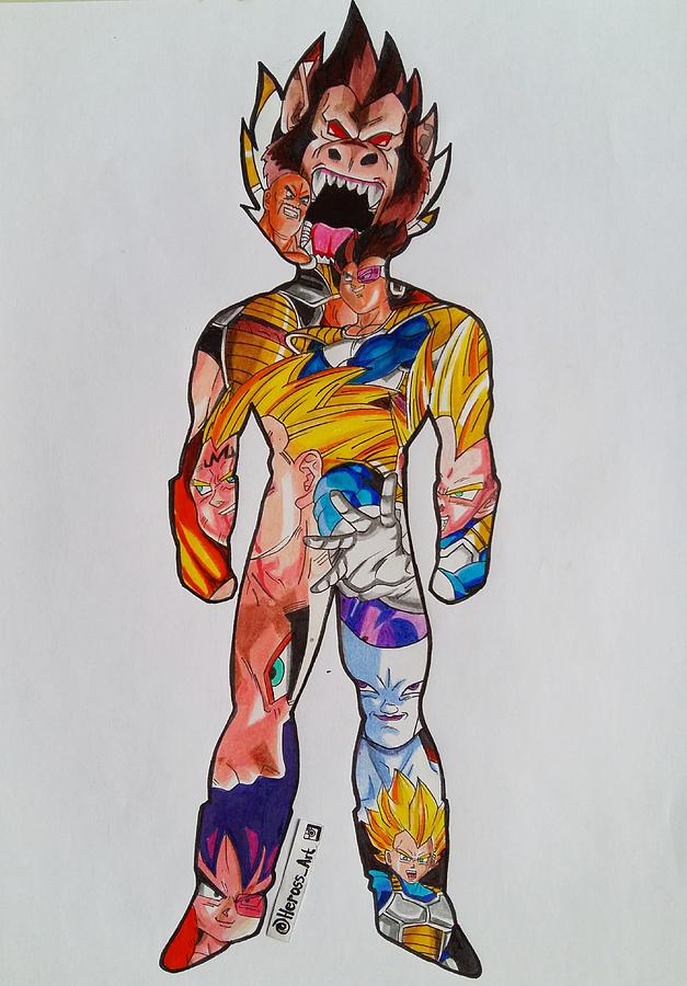 627x900 vegeta drawing digital art - Hermes Drawing