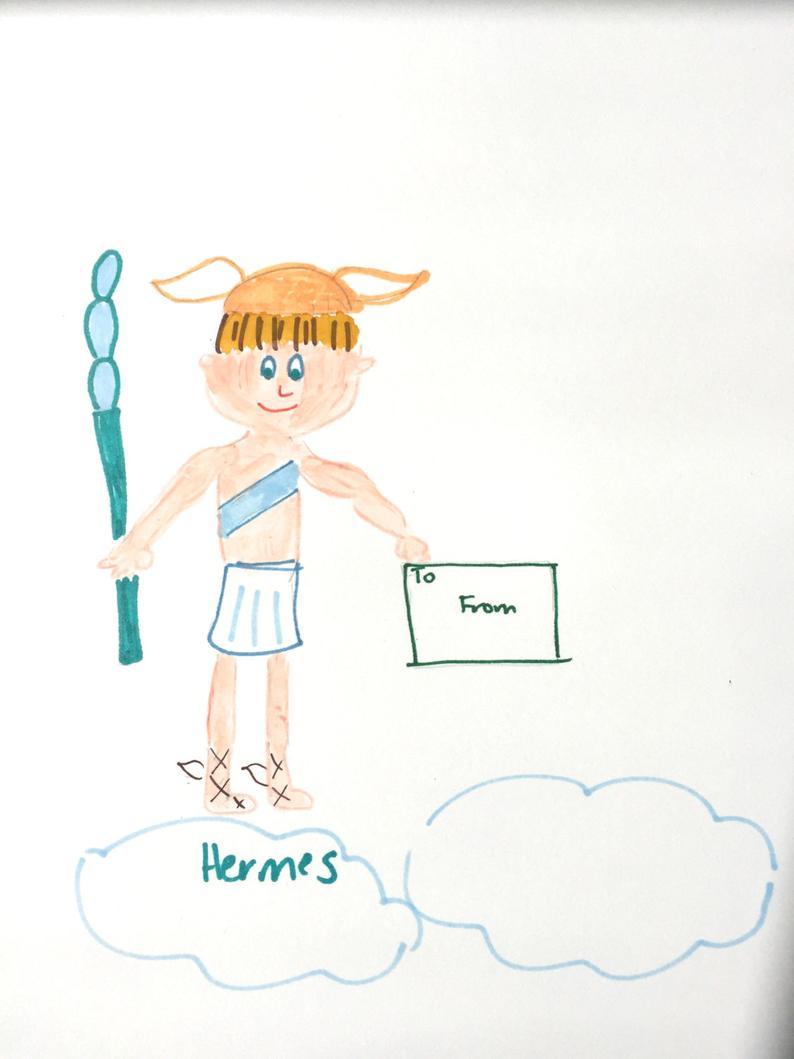 794x1059 hermes messenger missing you card white blue greek god etsy - Hermes Greek God Drawing