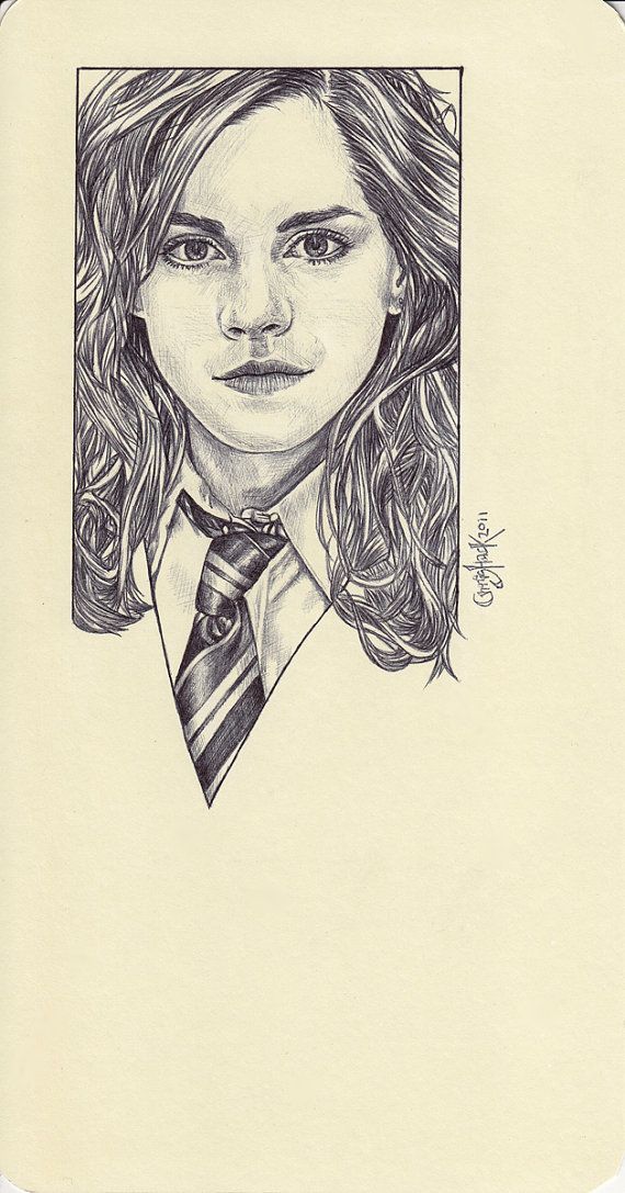570x1087 wow ballpoint pen drawing of hermione granger i want to put - Hermione Drawing