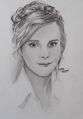 281x400 Original Pencil Drawing Of Emma Watson Harry Potter Movies - Hermione Granger Drawing