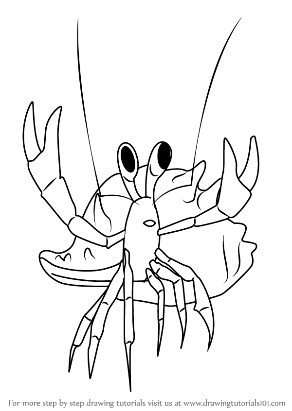 600x846 Learn How To Draw Henry Hermit Crab From Dinosaur Train - Hermit Crab Drawing