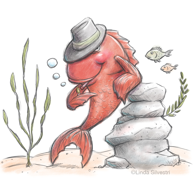 800x749 fish noir sketched out - Herring Drawing