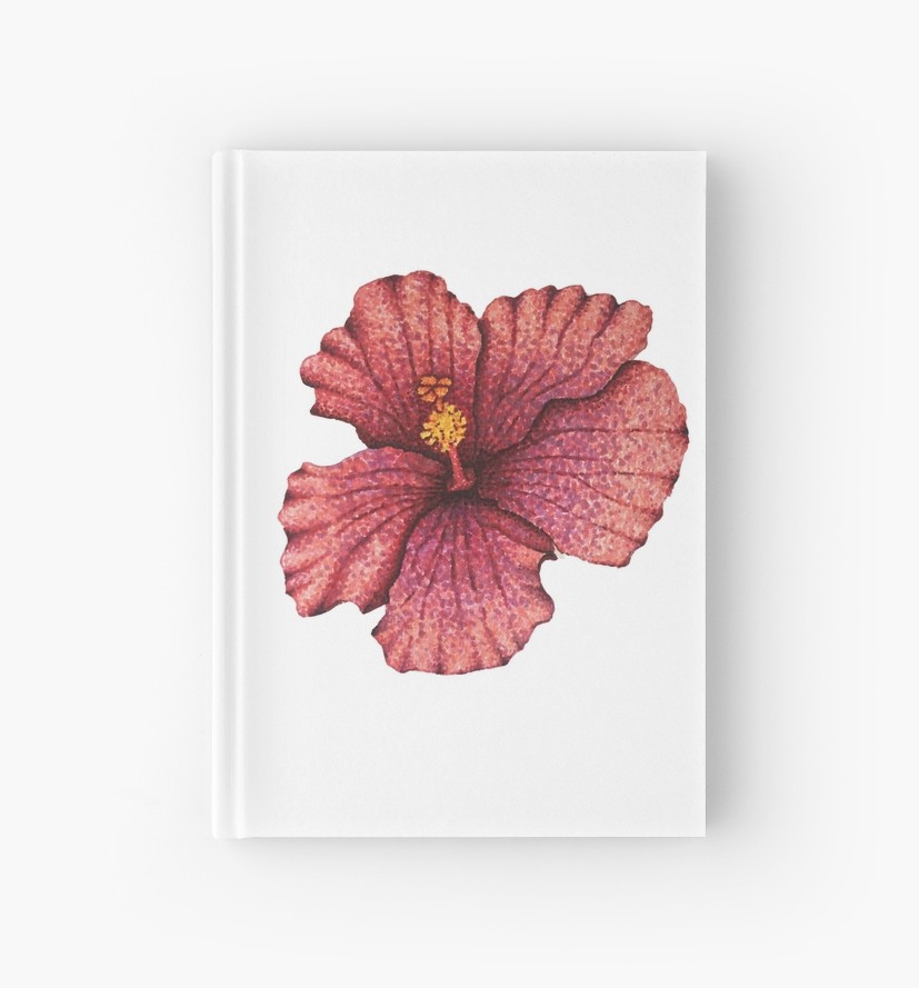 827x889 hawaiian hibiscus flower drawing hardcover journals - Hibiscus Flower Drawing