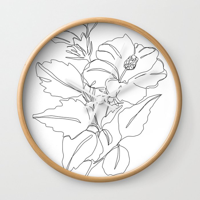 700x700 Floral One Line Drawing - Hibiscus Line Drawing