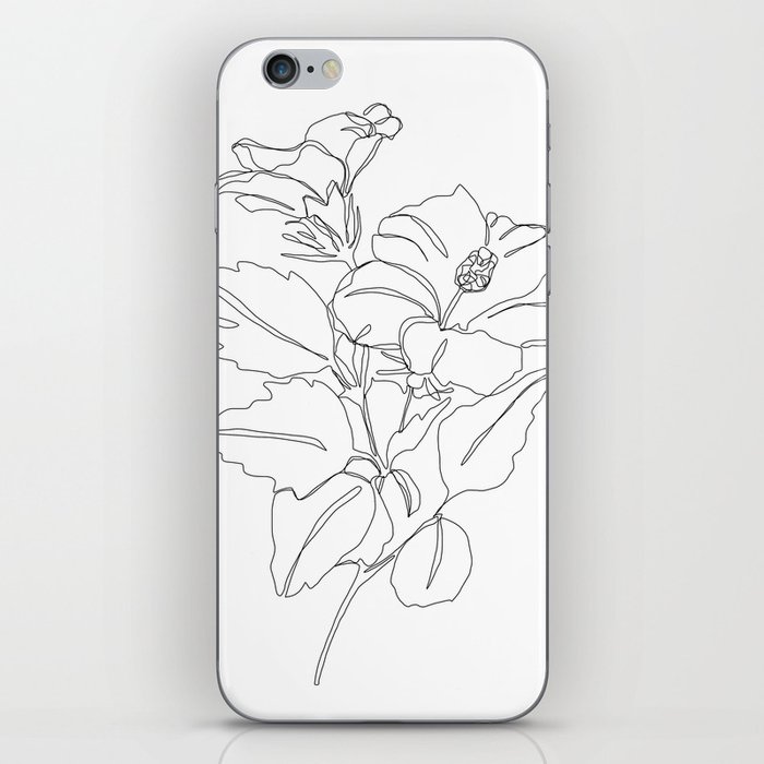 700x700 Floral One Line Drawing - Hibiscus Line Drawing