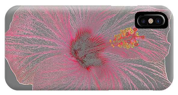 592x316 Pink Hibiscus As Coloured Pencil Drawing Iphone X Case For Sale - Hibiscus Pencil Drawing