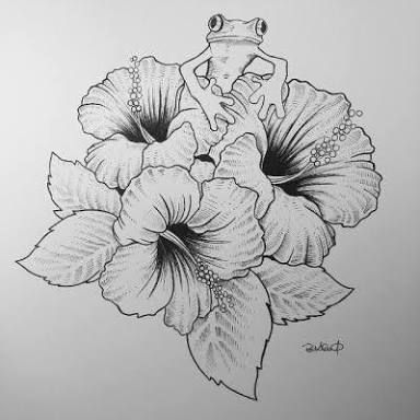 384x384 Nice Hibiscus Flowers Tattoo Drawing Tattoos - Hibiscus Tattoo Drawing