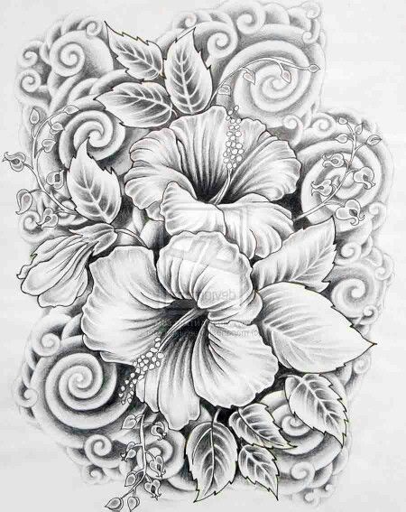 450x567 hibiscus flower power hibiscus tattoo, body art tattoos, drawings - Hibiscus Tattoo Drawing