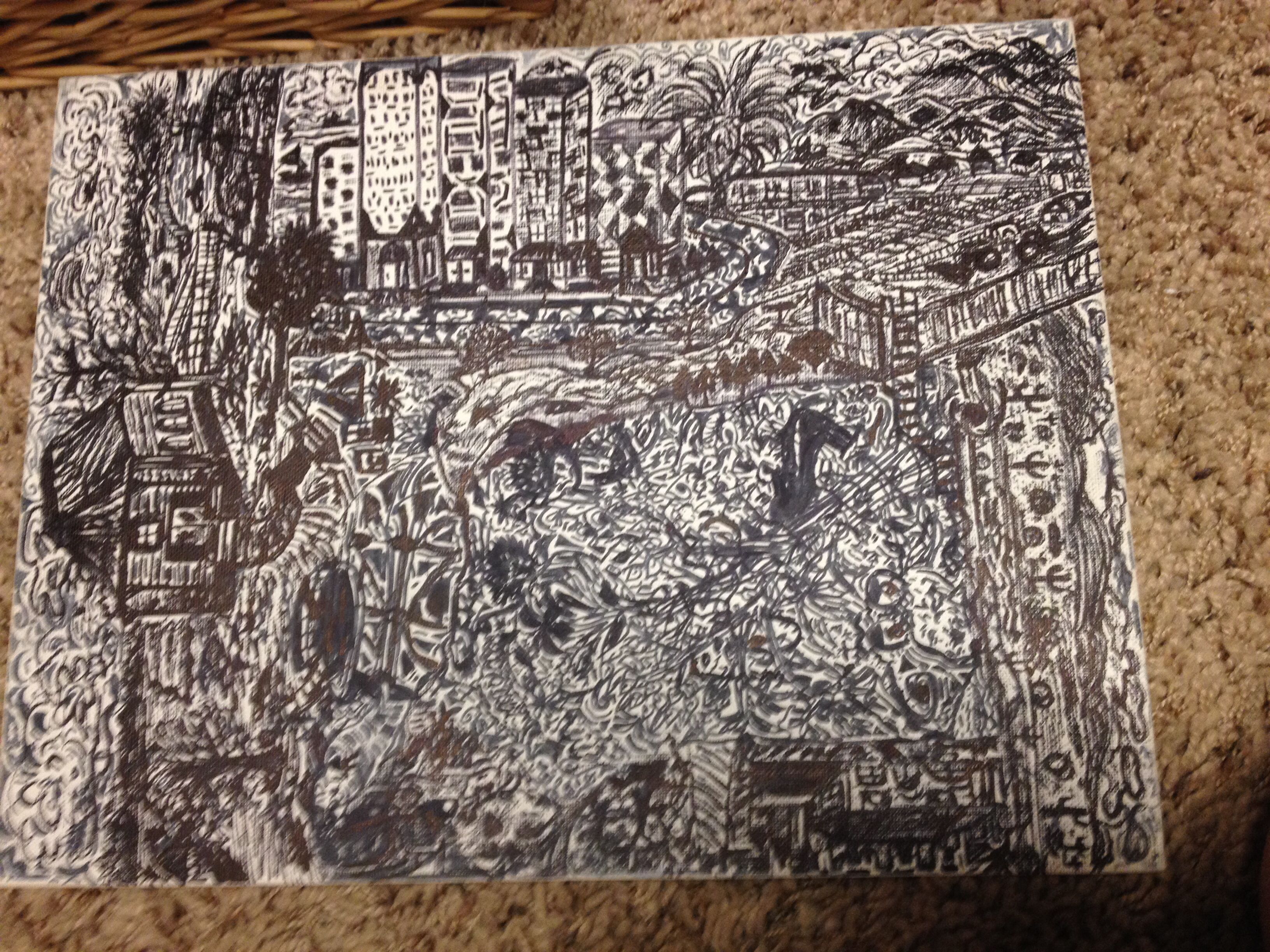 3264x2448 Black Ink Hidden Object Drawing There Are Hundreds Of Objects - Hidden Drawing