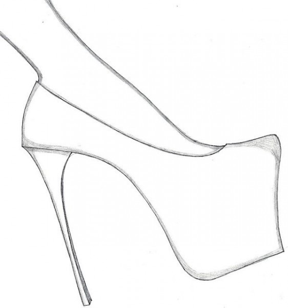 High Heel Drawing Template at PaintingValley.com | Explore collection ...
