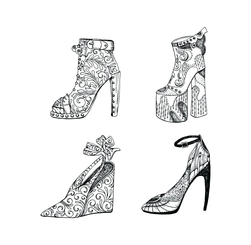 High Heel Drawing Template At Explore