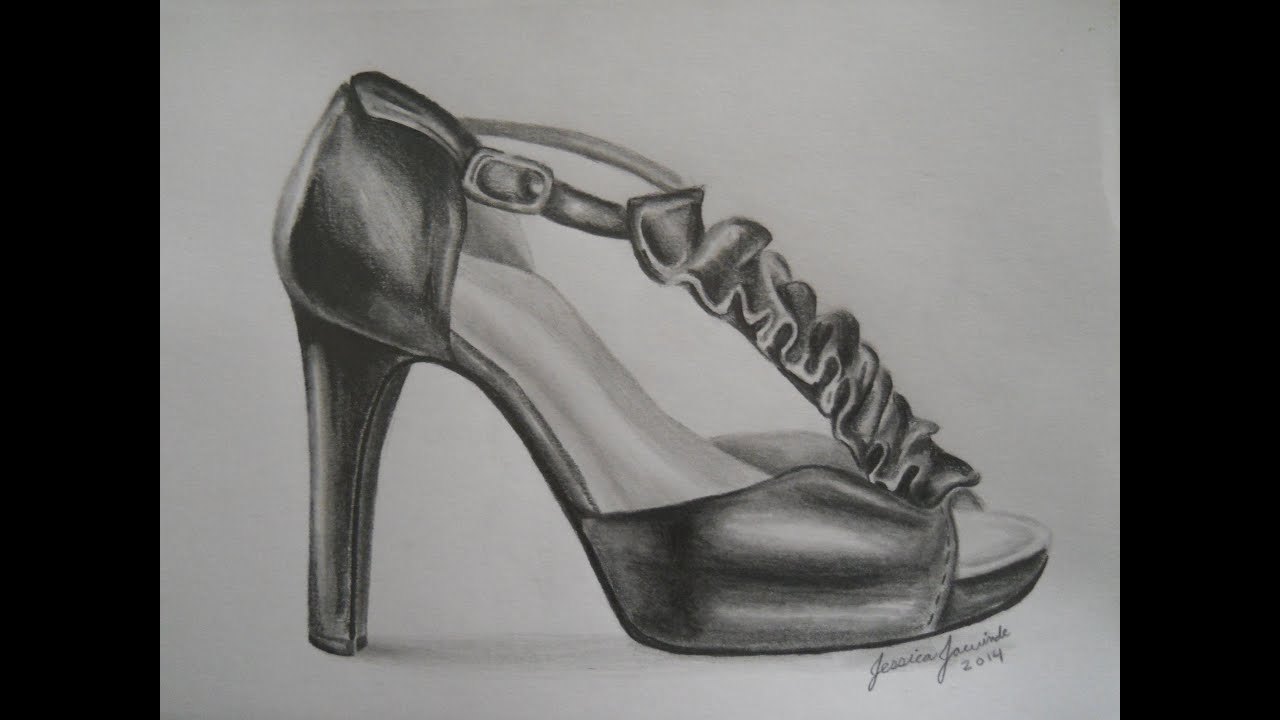1280x720 high heel shoe drawing time lapse - High Heel Shoe Drawing