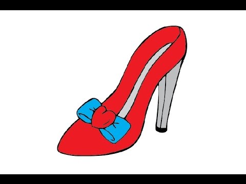 480x360 how to draw a heel shoe easy step - High Heel Shoe Drawing