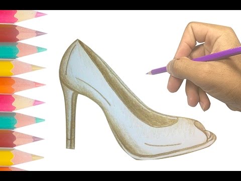 480x360 how to draw a high heel shoe - High Heel Shoe Drawing