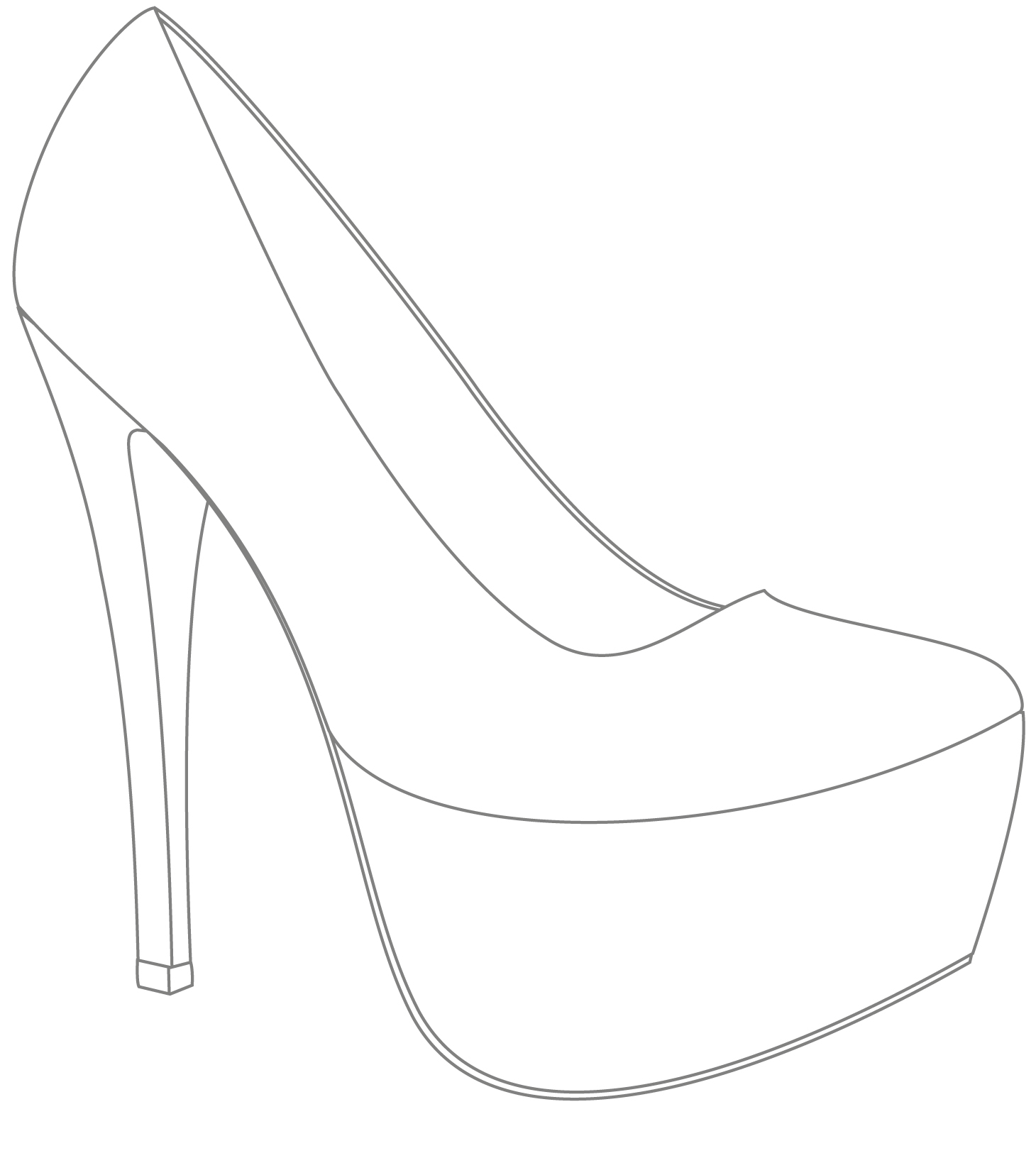1460x1632 pictures of high heel shoes to draw - High Heel Shoe Drawing