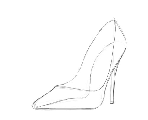 500x406 render a patent leather red high heel tutorial again shoes - High Heel Shoe Drawing