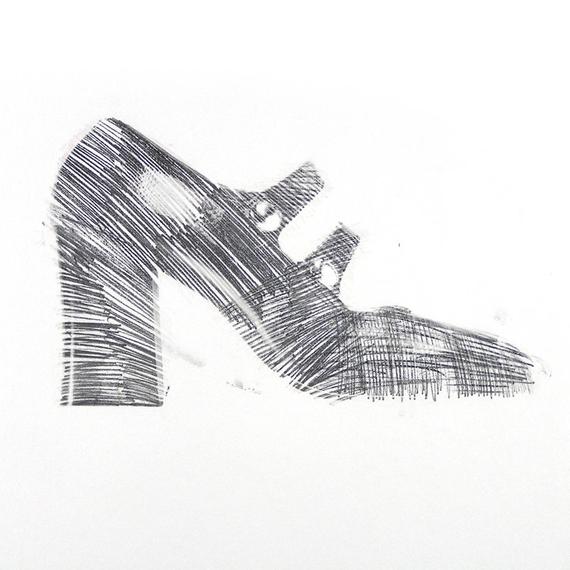 570x570 vintage shoe drawing mod shoe drawing vintage drawing of etsy - High Heel Shoe Drawing